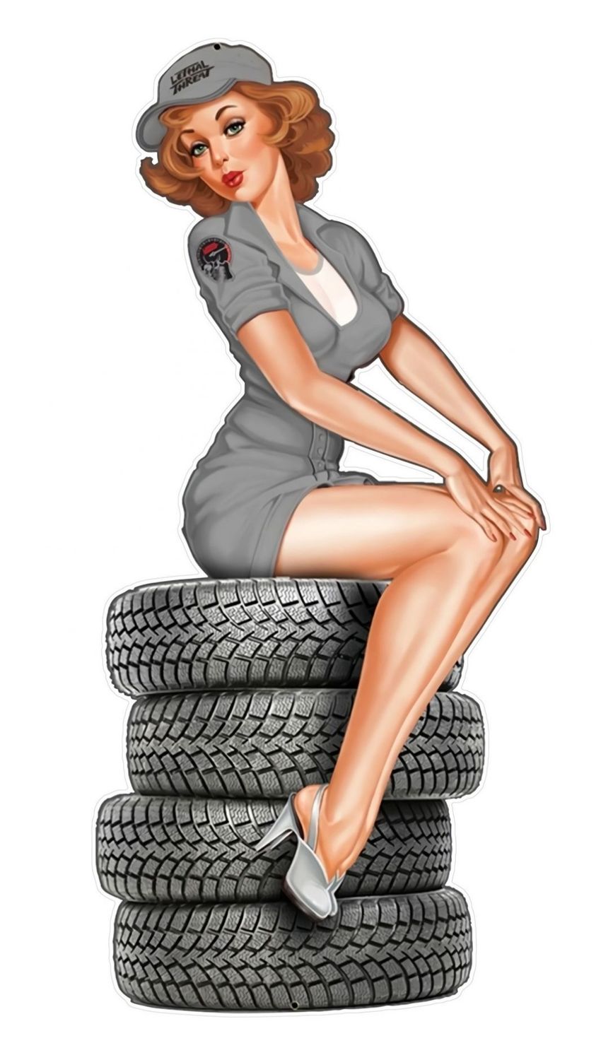 garage pin-up pneus