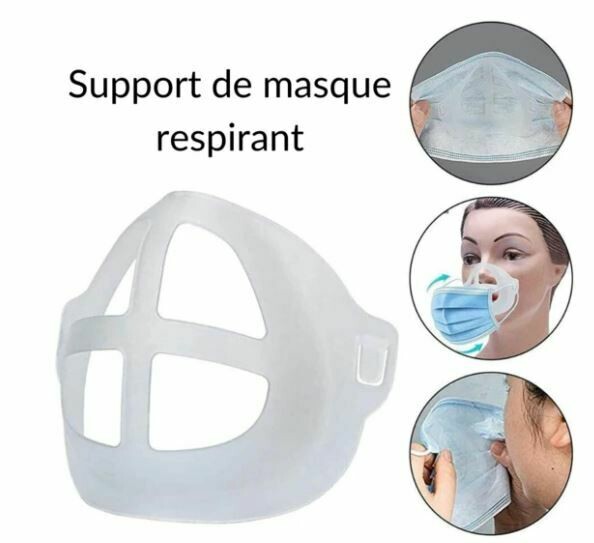 Support respiratoire 3D silicone pour masque chirurgical