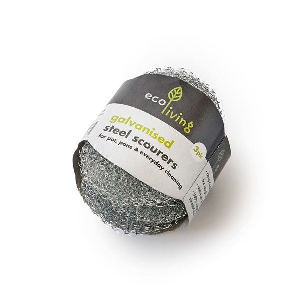 EcoLiving Steel Scourers 3 Pack