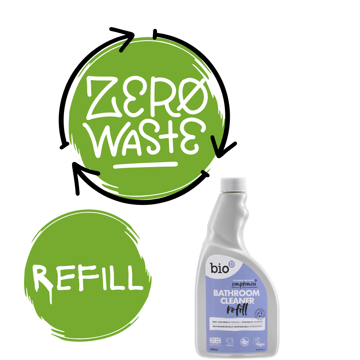 BioD Bathroom Cleaner  500 ml REFILL (50p per 100ml)