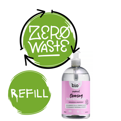 Bio-D Cleansing Hand Wash Geranium REFILL 500ml (54p per 100ml)