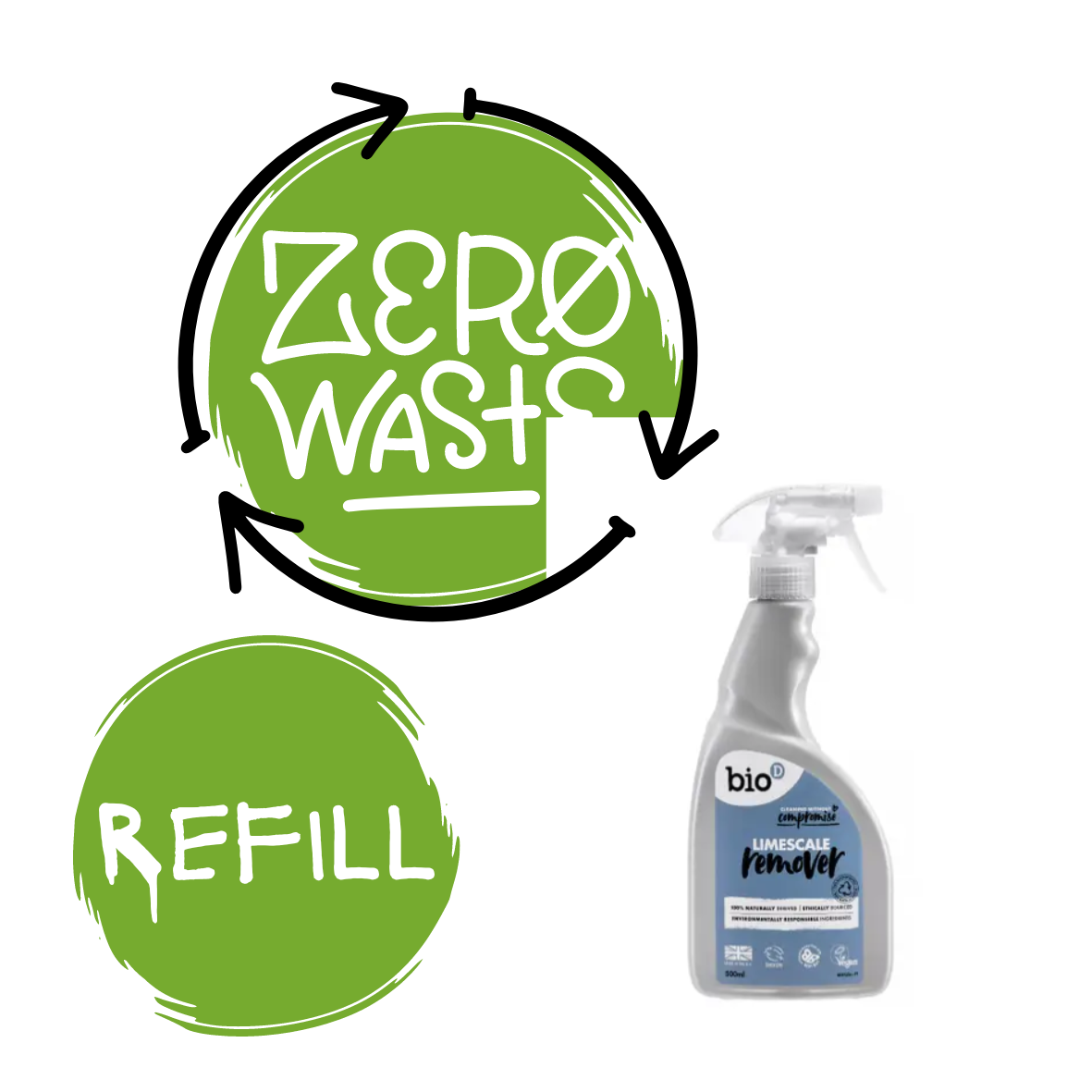 Bio-D Limescale Remover REFILL
(54p per 100ml)