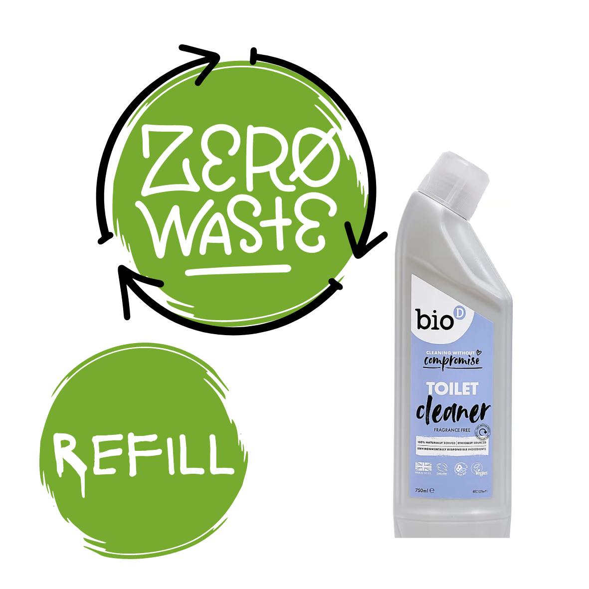 Bio-D Toilet Cleaner 750 ml REFILL
(29p per 100ml)