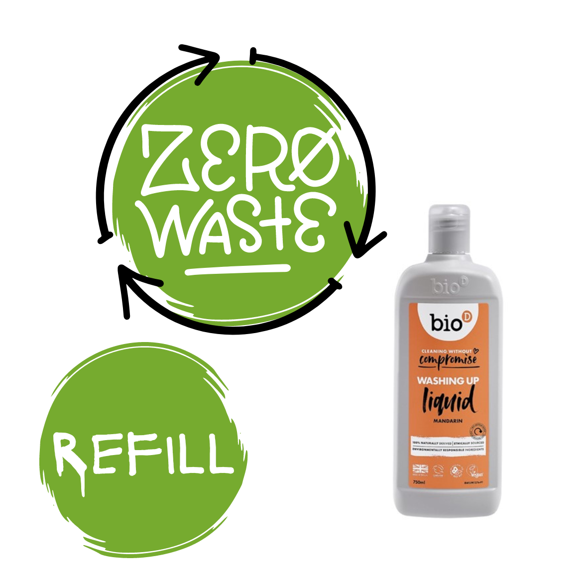Bio-D Washing Up Liquid Mandarin 750 g REFILL
(26p per 100ml)