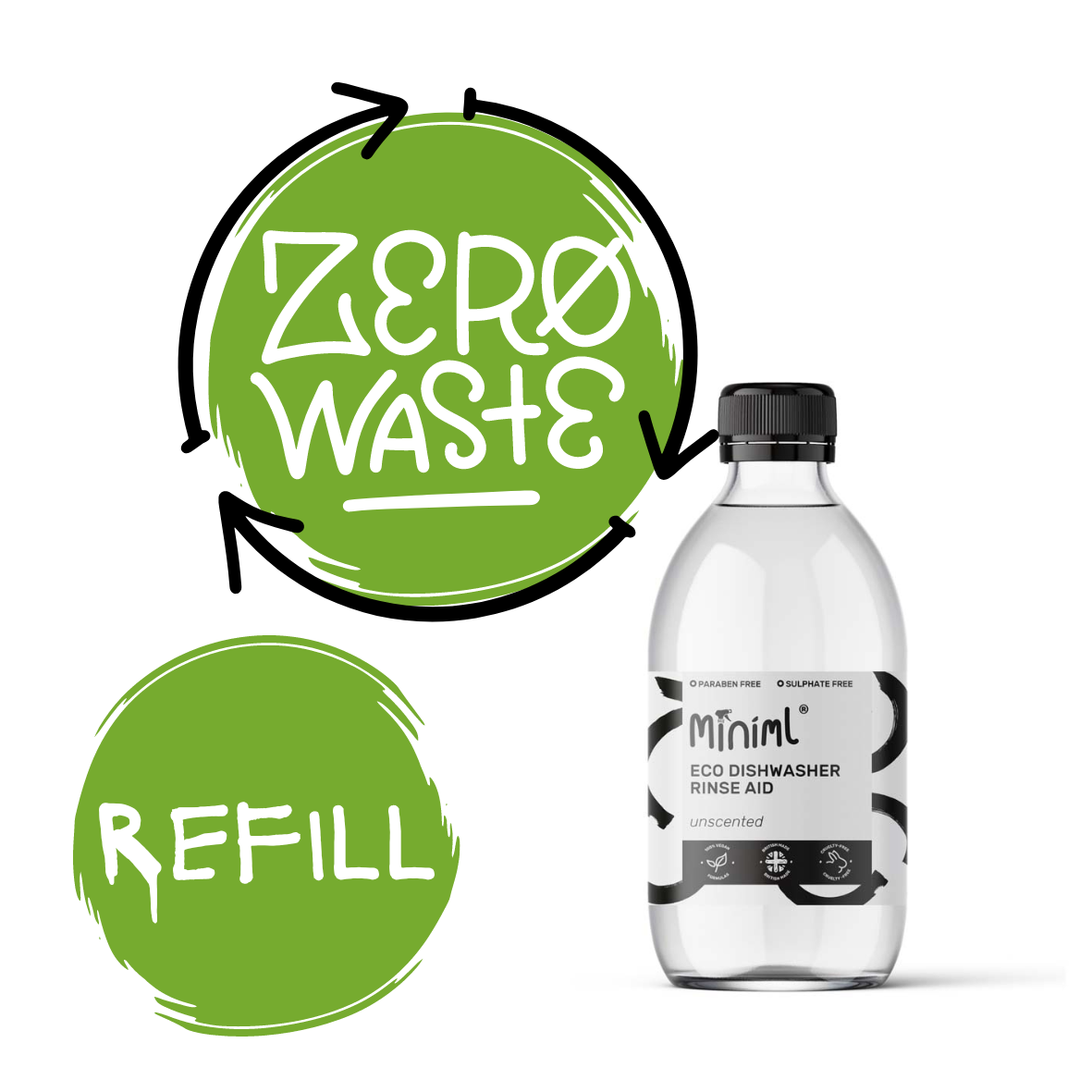 Miniml Rinse Aid 750 ml Unscented REFILL
(29p per 100 ml)