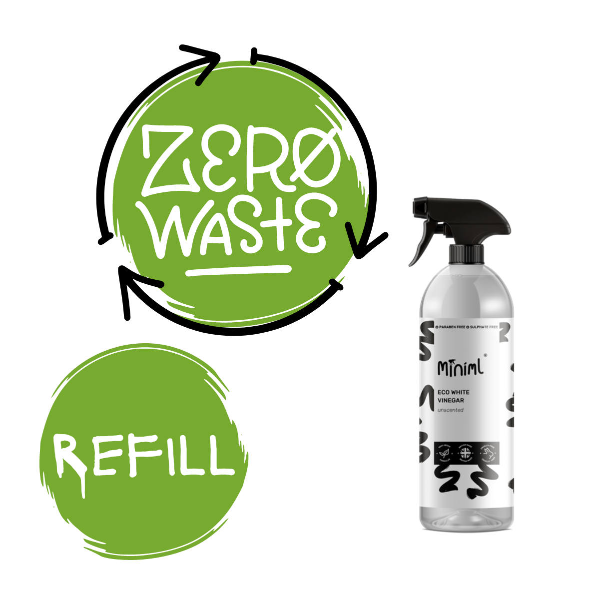 Miniml White Vinegar 750 ml REFILL
(20p per 100 ml)