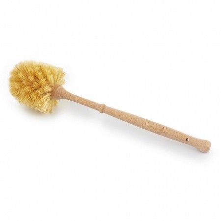EcoLiving Plastic Free Toilet Brush - Smaller Brush with Tampico Bristles (FSC 100%)
