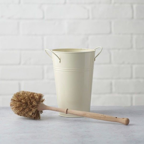 EcoLiving Plastic Free Toilet Brush & Holder Set - Smaller Brush (FSC 100%)