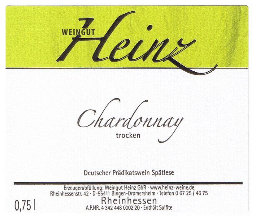 2025 Chardonnay Spätlese trocken 2025 Chardonnay Spätlese trocken