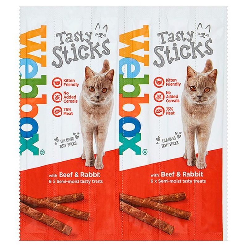 Webbox Tasty Sticks With Beef & Rabbit - 6 X Sticks