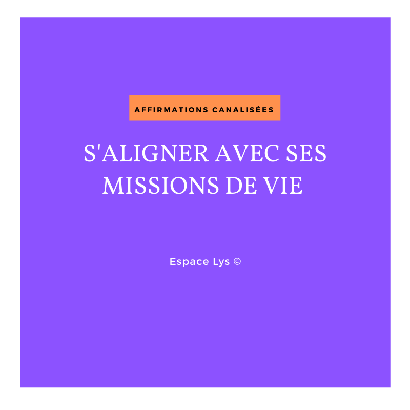 Reprogrammation: S'AILIGNER AVEC SES MISSIONS DE VIE