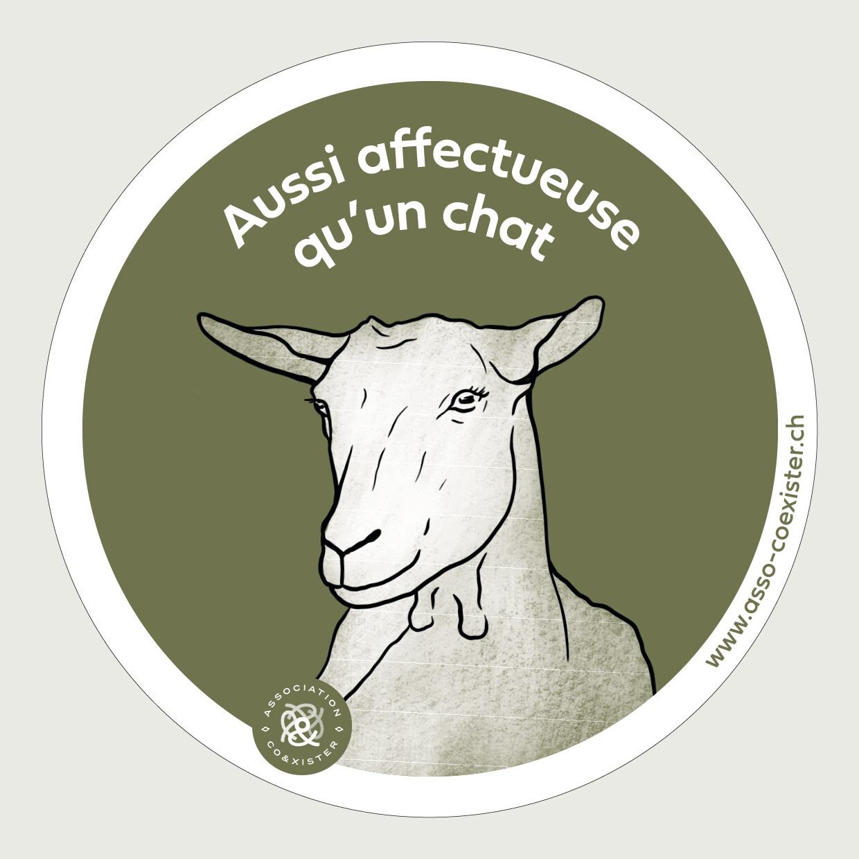 Autocollant &quot;Aussi affectueuse qu&#39;un chat&quot;