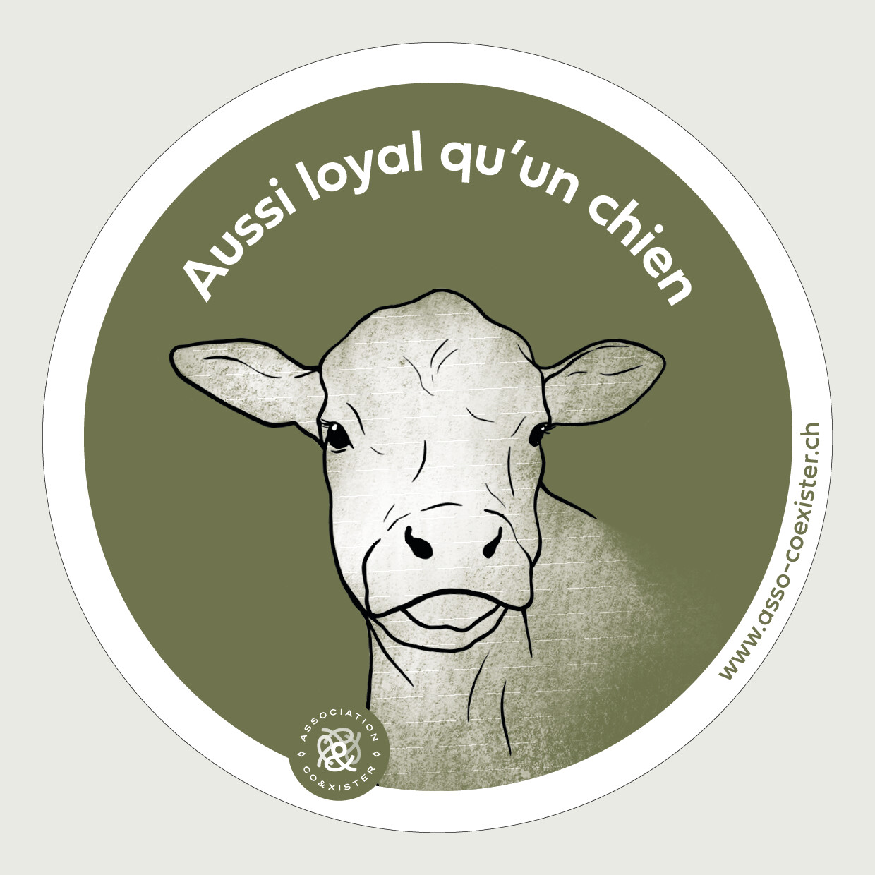 Autocollant &quot;Aussi loyal qu&#39;un chien&quot;