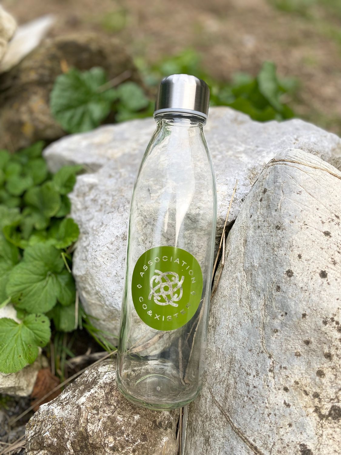 Gourde en verre recyclé