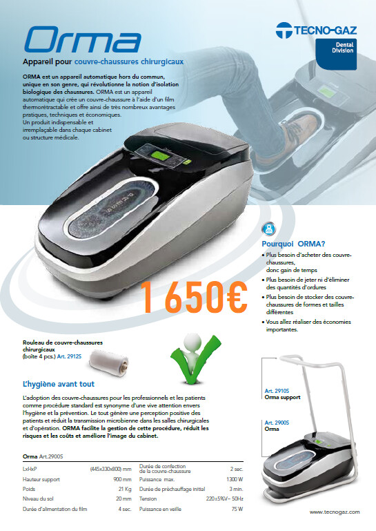 Distributeur couvre-chaussures Orma TECNOGAZ