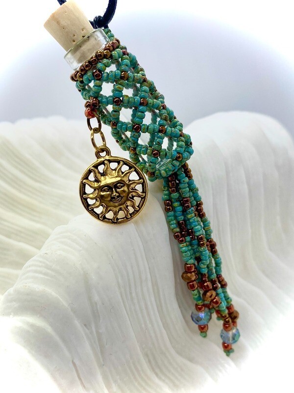 Diamond Weave Oil Bottle Necklace
