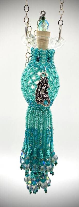 Aqua Beaded Bottle Half Dram