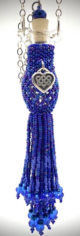 Blue Beaded Bottle