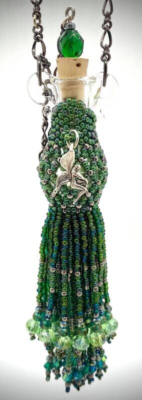 Green Beaded Bottle