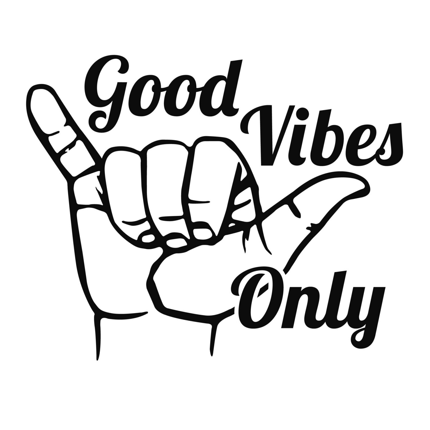 Good Vibes Only Decal - Multiple Color Options, Color:: Black