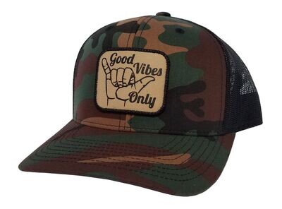 Good Vibes Only Camo Trucker