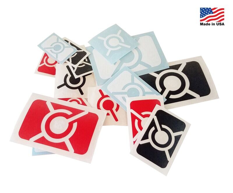 Mini Logo Decals - 15 Pack - Red/White/Black