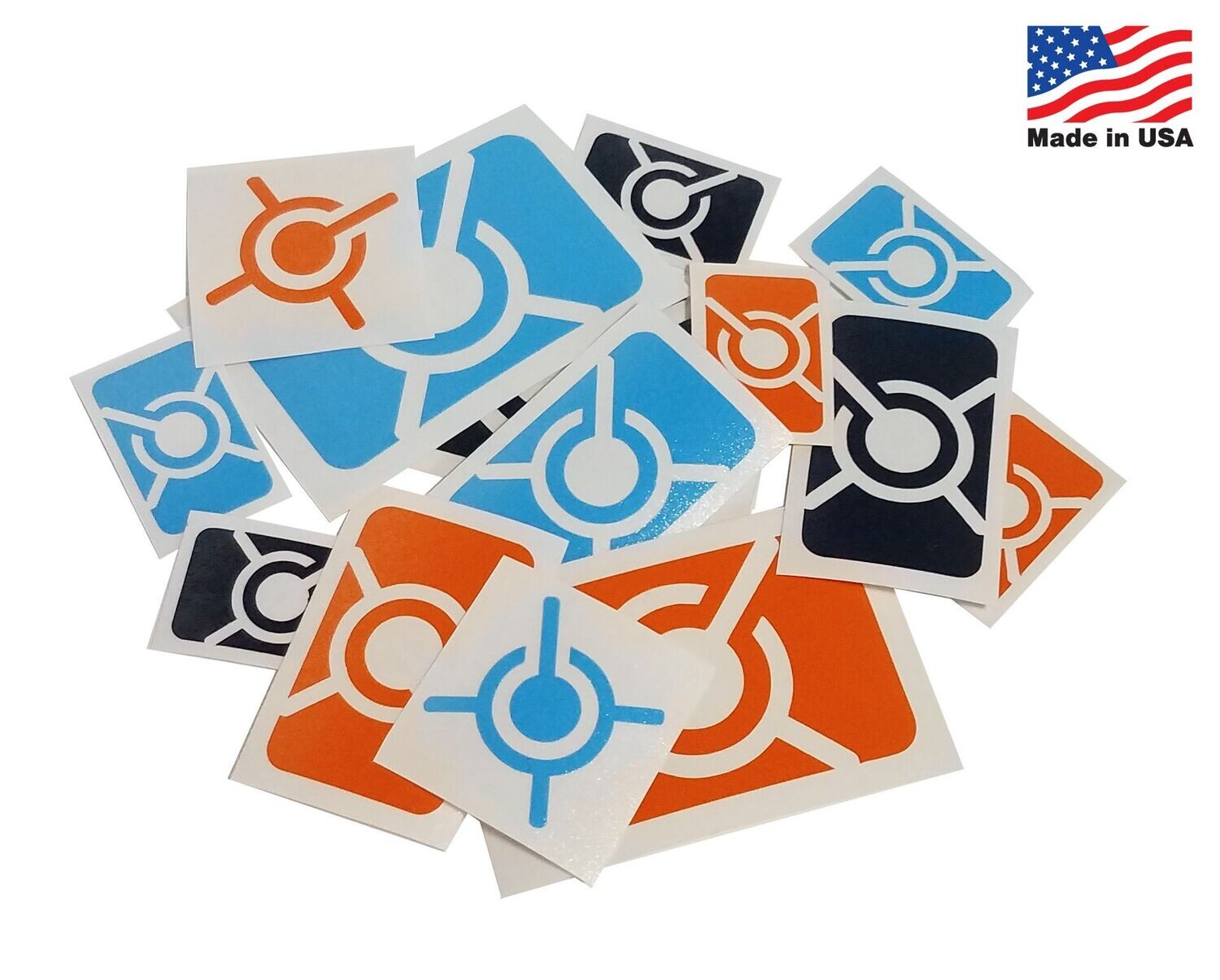 Mini Logo Decals - 15 Pack - Navy/Orange/Columbia