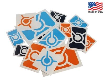Mini Logo Decals - 15 Pack - Navy/Orange/Columbia