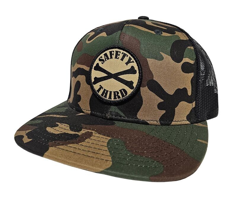 Safety Third Flat-bill Trucker Hat - Camo/Blk