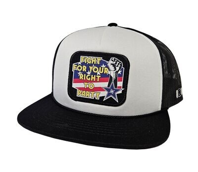 Fight For Your Right to Party Trucker Hat - Black/White