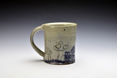 Kid Collaboration, Mug with Toads, Mushrooms, and Flowers