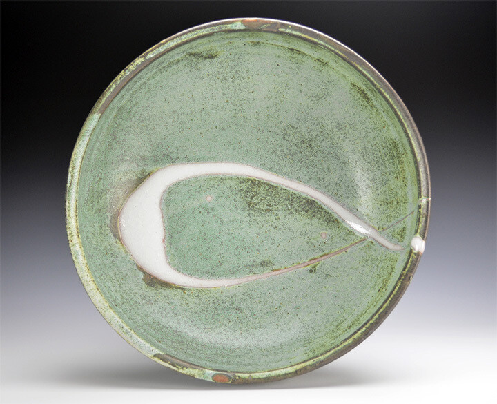 Wide Green Low Bowl