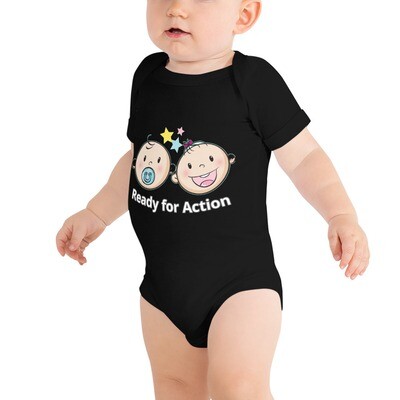 "Ready for Action" Baby/ Toddlers short sleeve BodySuit (Customizable)