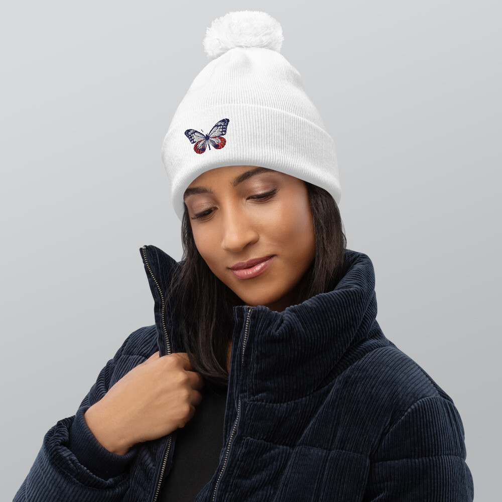 Cuffed Pom pom beanie (Customizable 