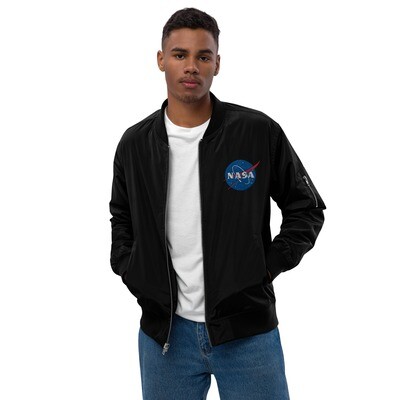 Premium NASA men's recycled bomber jacket (Customizable)