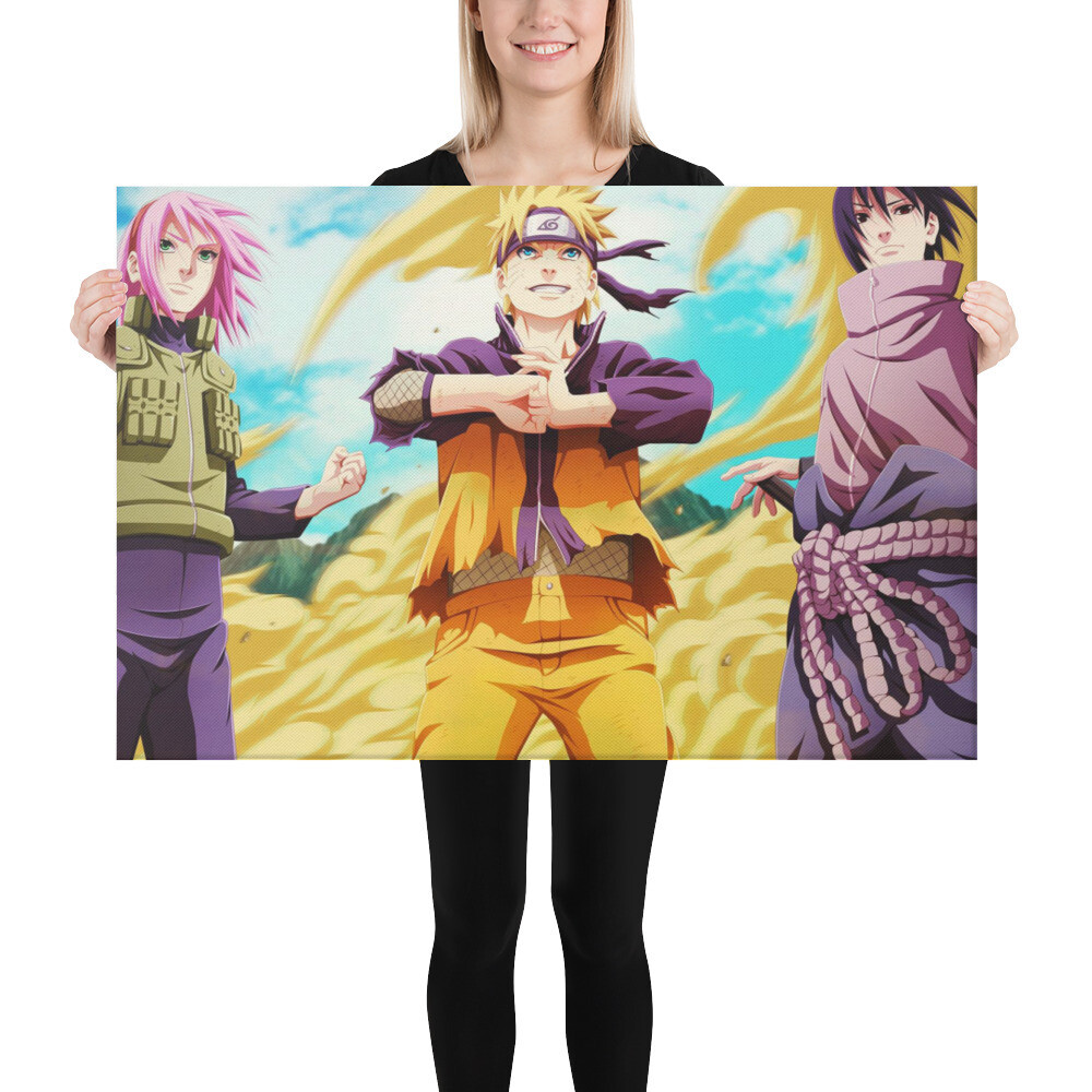 Younger Naruto Team 7 (Fan Art)---Premium Painting Canvas (Customizable)