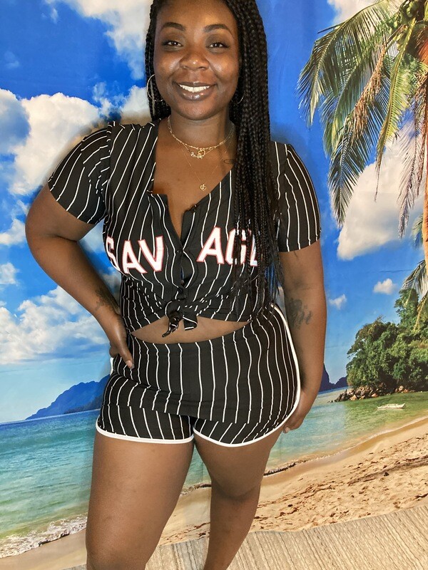Letter Print Short Set