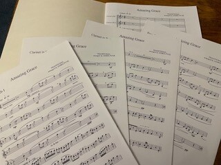 Amazing Grace for clarinet quartet (3 Bb, 1 Bass)