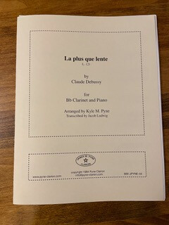 Debussy: La plus que lent" for Bb clarinet and piano