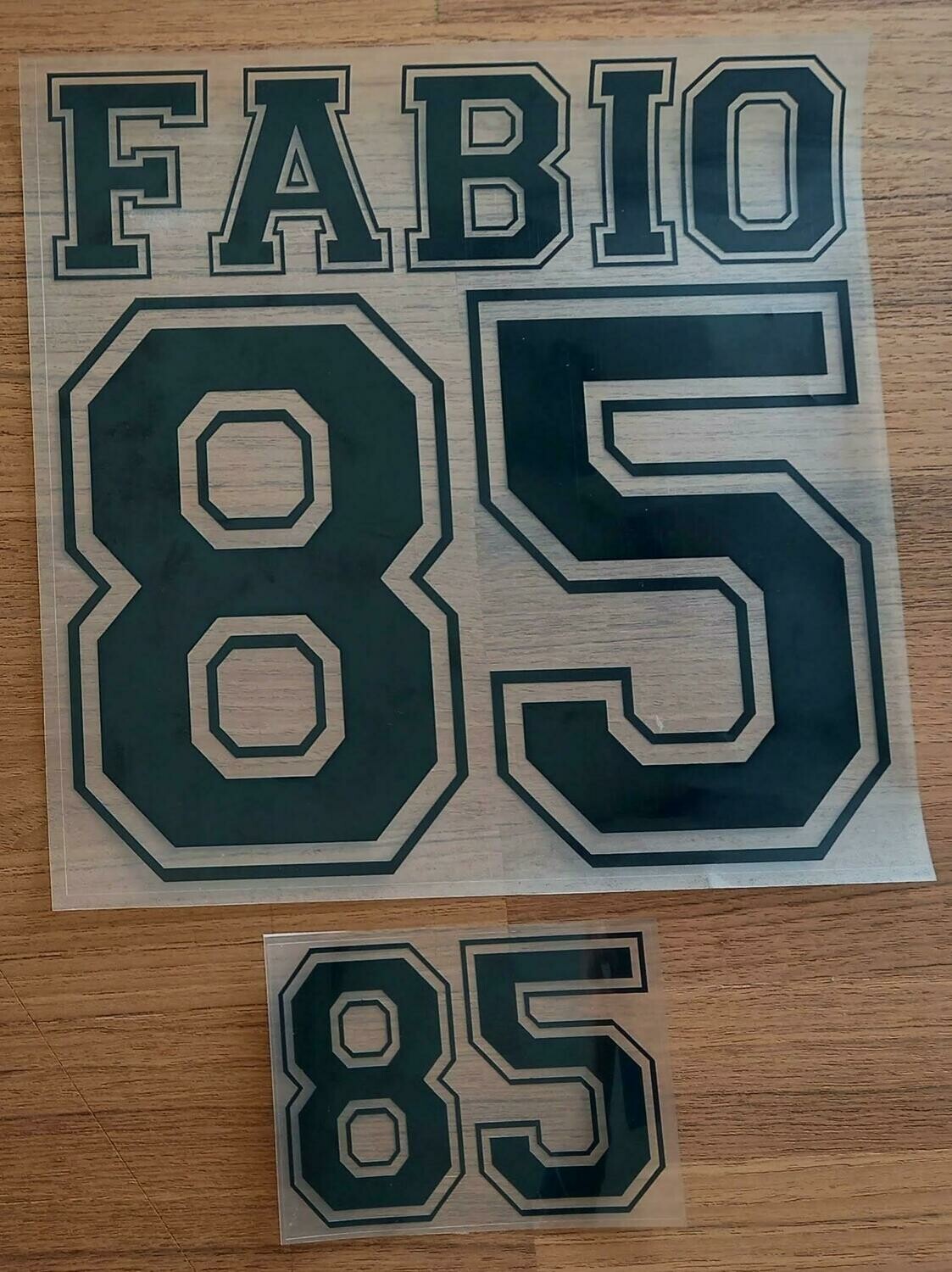 Termoadesivi  per tessuti personalizzato con numero e nome in vinile monocromatico da intaglio a trasferimento termico