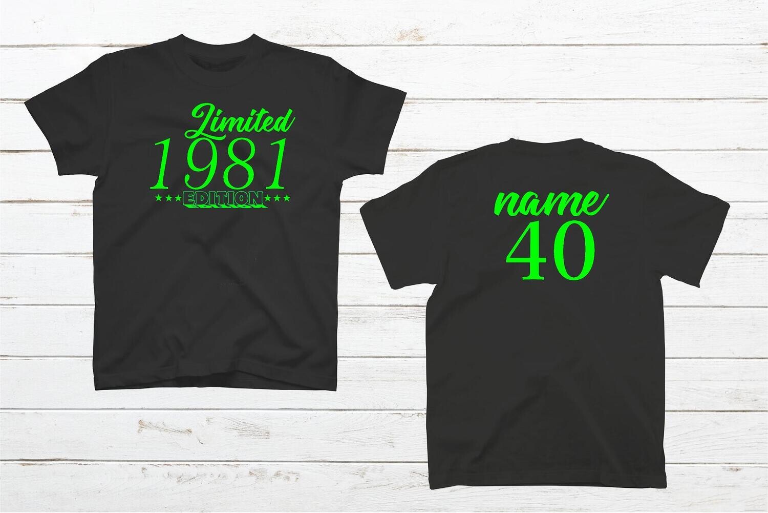 Maglietta personalizzata,nome numero personalizzato,anno nascita,limited edition, regalo compleanno,stampa t-shirt,uomo donna,