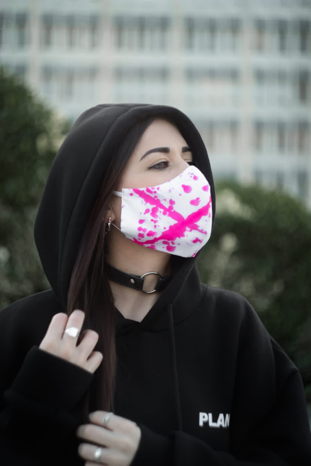 Pink Splatter Face Mask