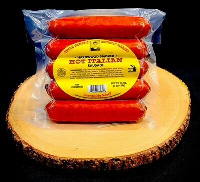 Uncle Henrys Gourmet Meats Hot Italian Sausage Packaged 1 lb.