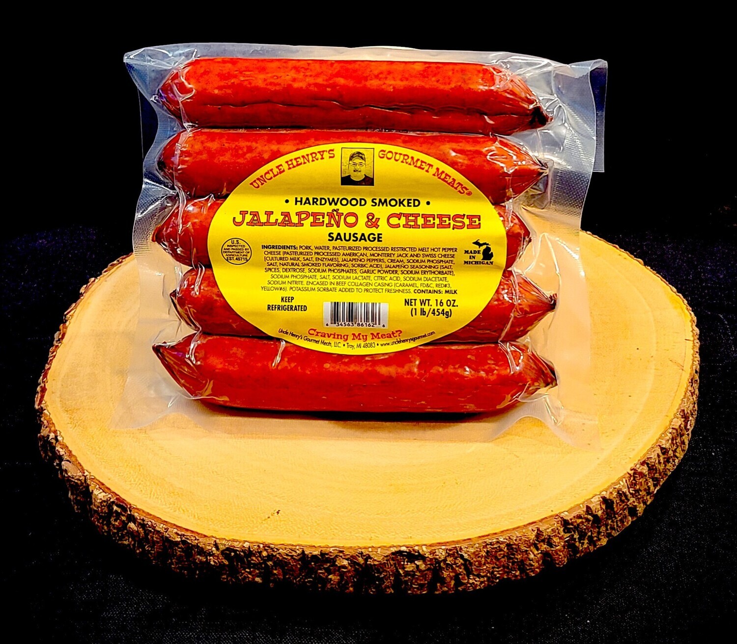 Uncle Henry Sausage - Jalepeno & Cheese Sausage  5 pk 16 oz.