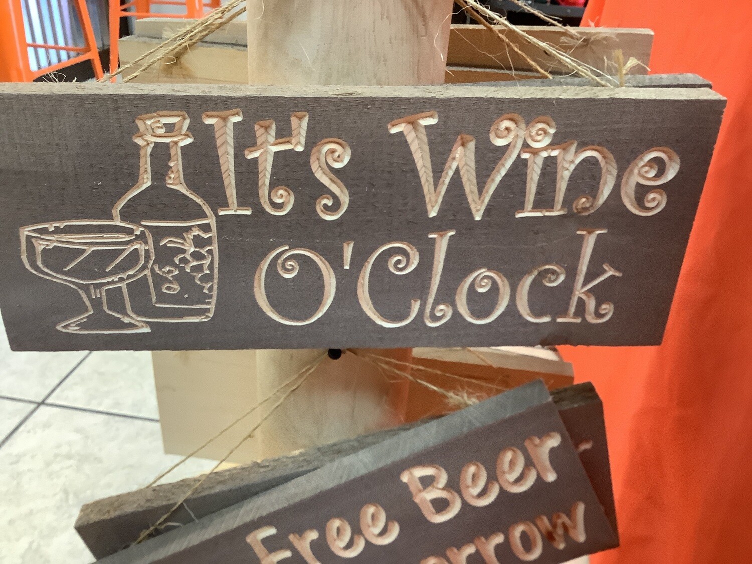 DEER CAMP WOOD SIGN - Its Wine Oclock Somehwere
