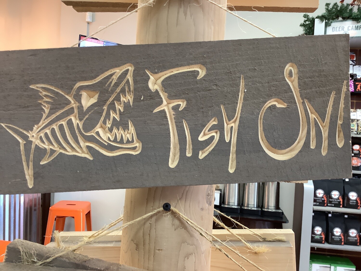DEER CAMP WOOD SIGNS - FISH ON