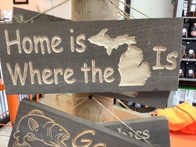 DEER CAMP WOOD SIGN - Home Is Where The Mitt IS