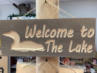 DEER CAMP WOOD SIGN- Welcome To The Lake