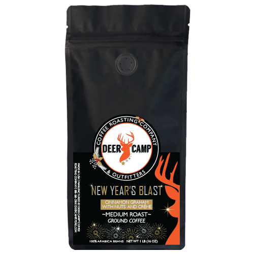DEER CAMP Coffee New Years Blast Medium Roast  Flavored 1 lb Ground