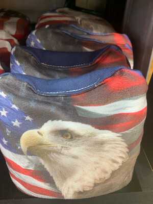 Motor City Corn Hole Printed American Eagle Flag With Blue 4 Bag Set